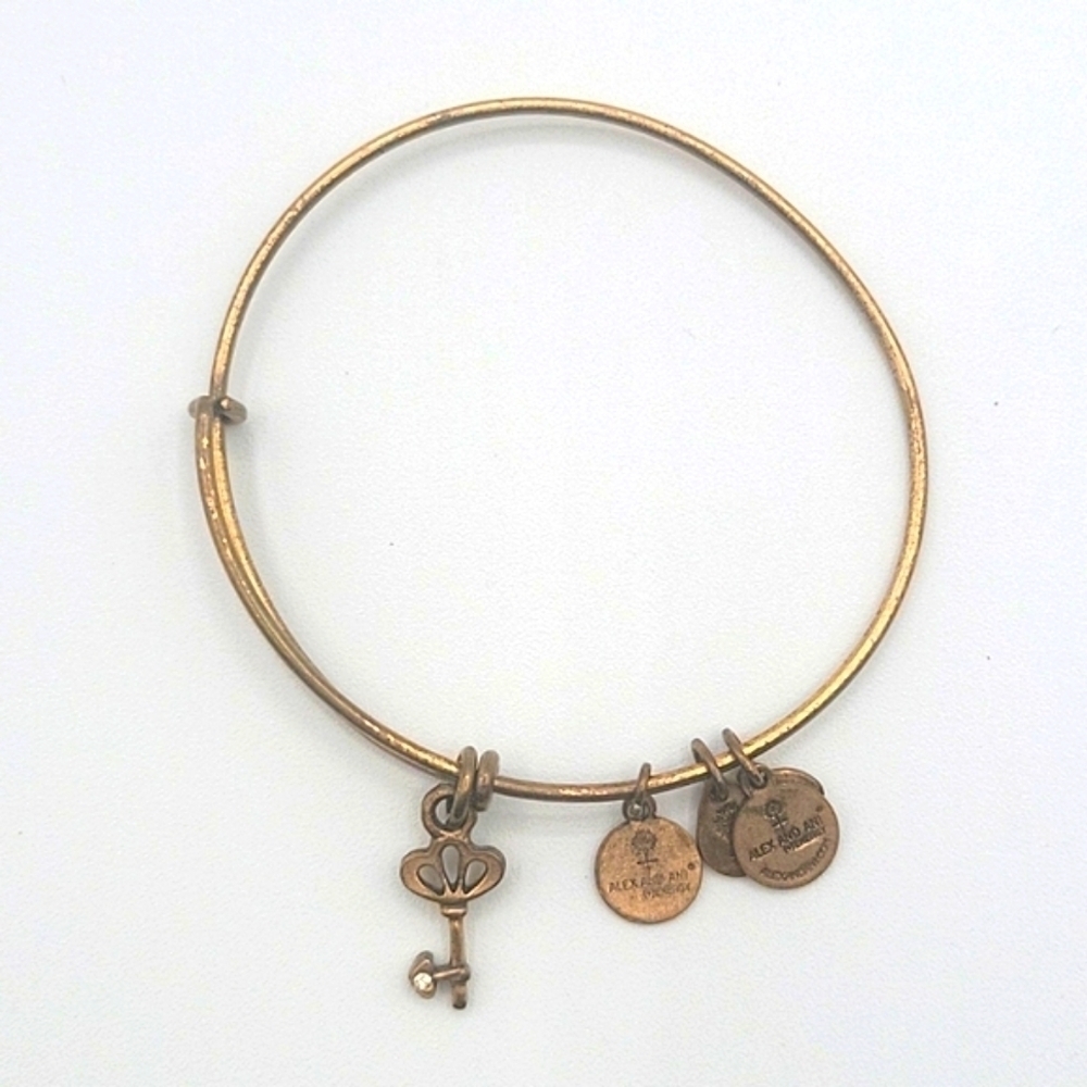 Alex and Ani Rafaelian Gold Skeleton Key Bangle  Bracelet